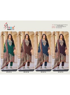 SHREE FAB KT 317 VISCOUSE MASLIN PAKISTANI SUITS WHOLESALE