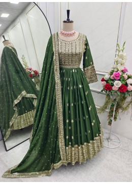 FD 104  PARTY WEAR LONG GOWN WITH EMBROIDERY WORK