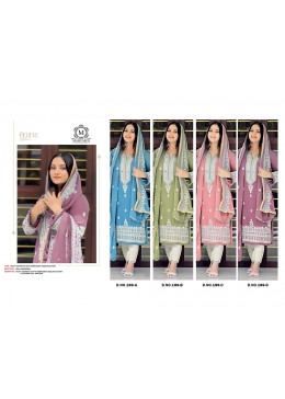 MARYAM`S-189 PAKISTANI GOEORGTTE WITH EMBROIDRY WOEK SEMI STICHAD SALWAR SUIT