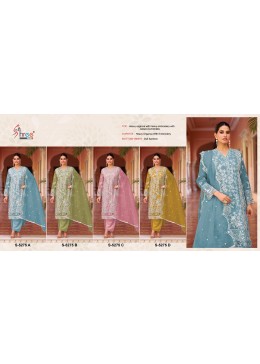SHREE FAB 5275 PAKISTANI ORGENZA SILK WITH EMBROIDERY SEQUNCE SALWAR SUIT 