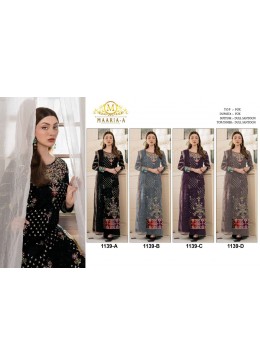 MAARIA-A 1139 PAKISTANI LEDIES DESIGNER SUIT WITH HEAVY EMBROIDERY WORK