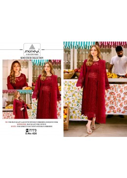 Anamsa-626 Red Colour pakistani festival embroidery salwar kameez suit