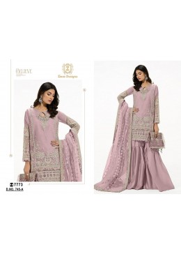 Ziaaz Designs  745 A and B semi stitched Pakistani Organza handwork moti work suit