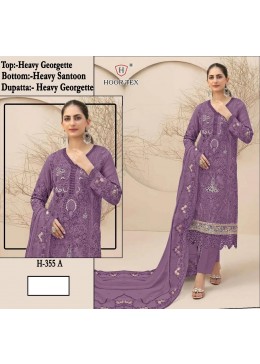 HOOR H-355 PAKISTANI GEORGTTE SEMI SALWAR SUIT