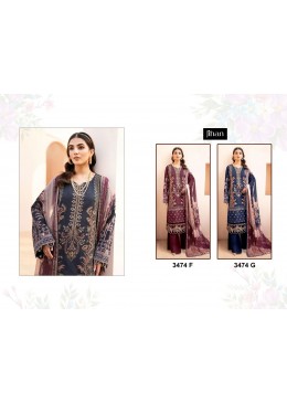 JIHAN-3374 CHEVRON LUXURY LAWN COLLECTION BY JIHAN