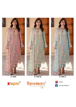 FEPIC ROSEMEEN 1584 PAKISTANI GEORGETTE EMBROIDERED WITH HEAVY HANDWORK