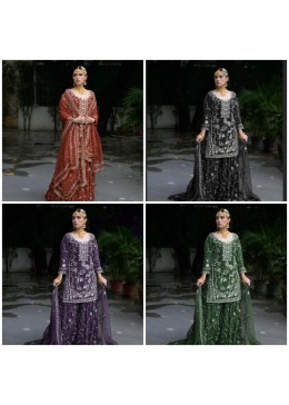 VLM 226 PARTY WEAR TOP AND PLAZZO WITH FANCY DUPPATA AND EMBROIDERY WORK