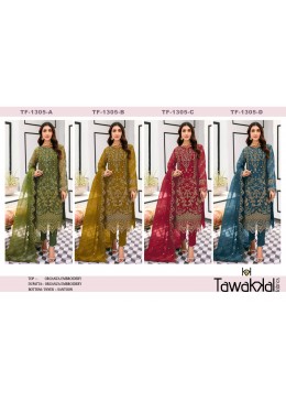 TAWAKKAL1305 HEAVY PAKISTANI ORGANZA SILK SALWAR SUIT