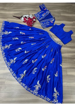  New Designer Wedding Wear Crop Top Embrodery Work Lehenga Choli With Jacket 