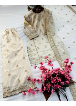  BEAUTY OF YOUR WARDROBE WITH THIS NEWLY LAUNCHED KURTI PLAZZO SET WITH BEAUTIFUL ORGANZA SILK DUPATTA