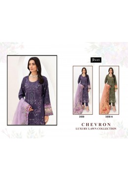 JIHAN 3559 PURE LAWN WITH HEAVY SELF EMBRODERY & PATCH