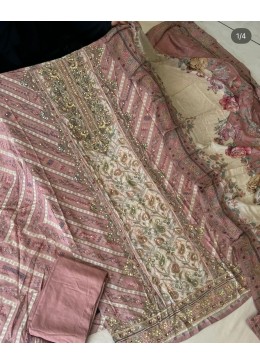 SHREE FAB KT 122 PURE VICOS MASLIN COTTON WITH PRINT WITH HAND WORK