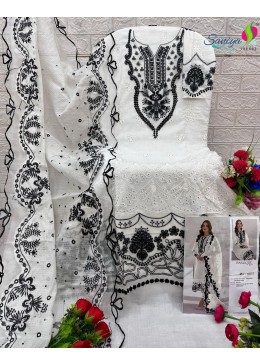 SANIYA TRENDZ 1002 PAKISTANI COTTON WITH CHIKANKARI EMBROIDERED WORK