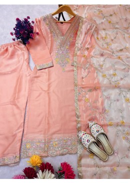 PRESENTING NEW COLLECTION WITH JIMMY CHOO SILK AND HEAVY EMBROIDERY SEQUENCE WORK TOP-BOTTOM AND DUPATTA SET FULLY STITCHED