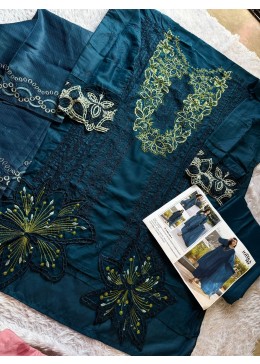 JOHRA TEX JT 169 PAKISTANI CAMBRIC COTTON WITH HEAVY EMBROIDERY WORK 