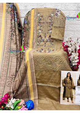SANIYA TRENDZ MINI ZARIA 25 PAKISTANI PURE COTTON WITH EMBROIDERY WORK SALWAR SUIT