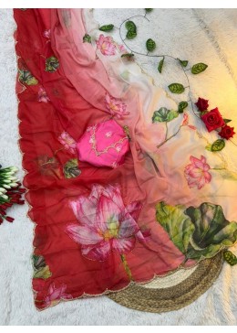 VF 1001 PARTY WEAR SOFT ORAGENZA SILK SAREES