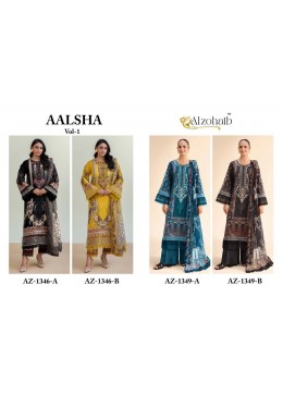 ALZOHAIB BY AALSHA VOL 01 PAKISTANI LAWAN COTTON PRINT SUITS 