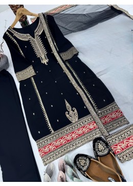  KF 1708 Heavy Fox Georgtte Black Salwar Suits