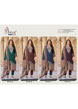SHREE FAB KT 317 VISCOUSE MASLIN PAKISTANI SUITS WHOLESALE
