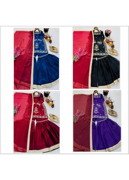 ZC-8010 PARTY WEAR EMBROIFDERY TOP PALAZZO SET WHOLESALES 