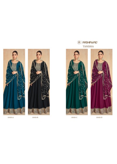 AASHIRWAD 10103 COLOUR PARTY WEAR GOWN WITH BEUTIFUL EMBROIDERY WORK