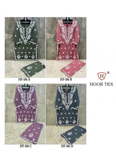 HOOR TEX HF 186 PAKISTANI READYMADE EMBROIDERY WORK SALWAR SUITS 