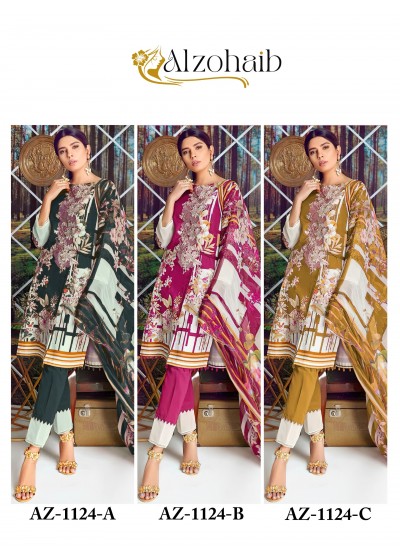 ALZOHAIB AZ-1124 PAKISTANI LAWN COTTON COLLETION