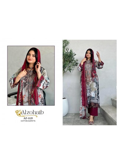 ALZOHAIB AZ1125 PAKISTANI LAWN COTTON SUIT WITH PRINT