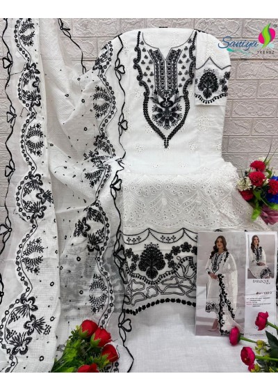 SANIYA TRENDZ 1002 PAKISTANI COTTON WITH CHIKANKARI EMBROIDERED WORK