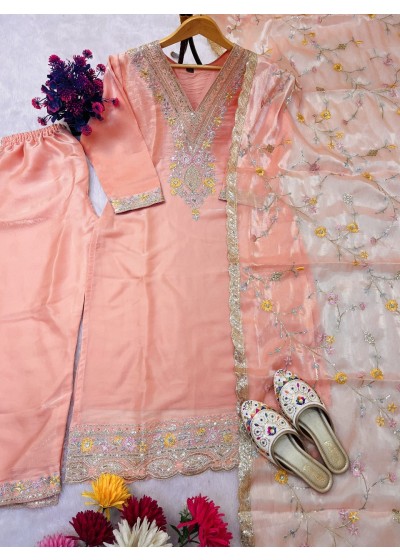 PRESENTING NEW COLLECTION WITH JIMMY CHOO SILK AND HEAVY EMBROIDERY SEQUENCE WORK TOP-BOTTOM AND DUPATTA SET FULLY STITCHED
