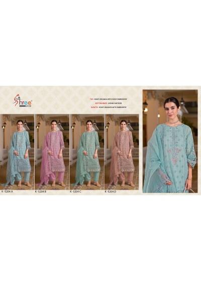SHREE FABS K 5204 PAKISTANI HEAVY EMBROIDERY WORK SUIT
