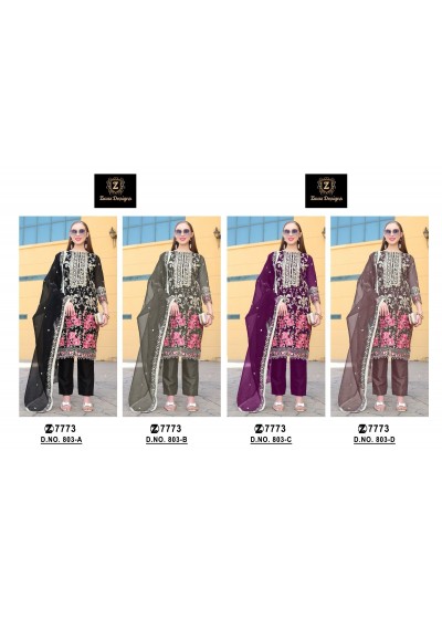 ZIAAZ DESIGN 803 PAKISTANI SPARKAL EMBROIDERY SALWAR SUIT