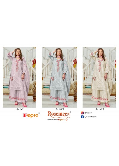 FEPIC ROSEMEEN 1947 PAKISTANI BEAUTIFUL EID FESTIVAL SALWAR SUIT