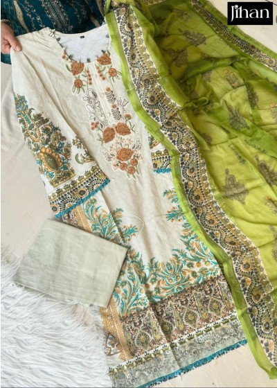 JIHAN 3803 PURE COTTON PAKISTANI PRINTED SALWAR SUIT 