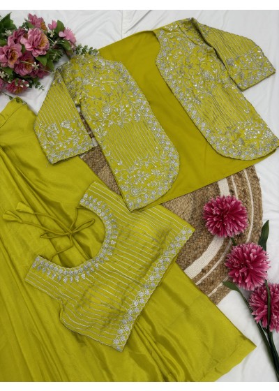 NEW YELLOW COLOUR STYLISH PARTY INDO WESTERN DHOTI SET