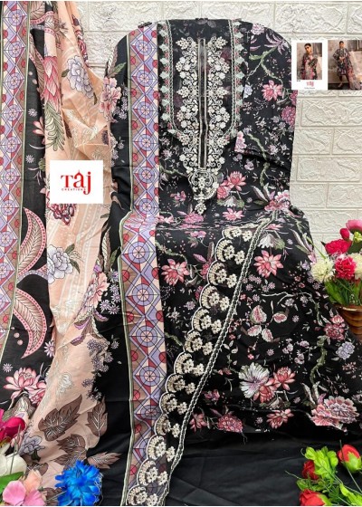 TAJ CRETION 617 PAKISTANI LAWN COTTON SUITS ONLINE