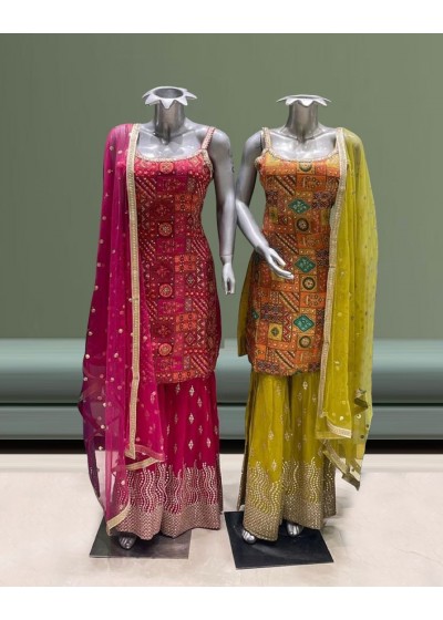 HK 1715 PARTY WEAR PALAZZO SUITS FOR WOMAN