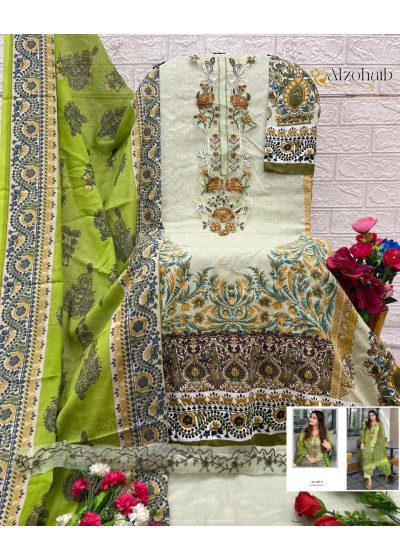 ALZOHAIB AZ 305 PAKISTANI LAWN COTTON SUITS ONLINE