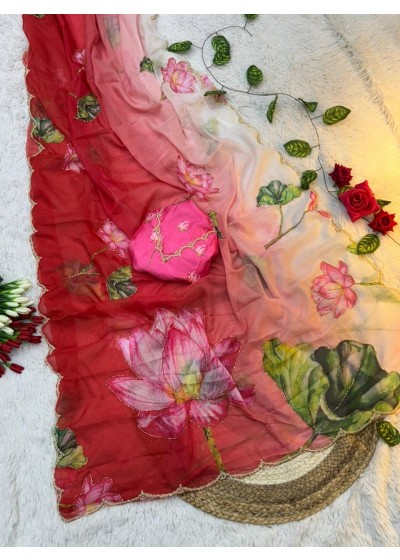 VF 1001 PARTY WEAR SOFT ORAGENZA SILK SAREES