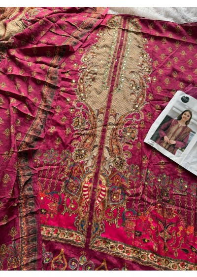 MEHBBOB TEX 1755 PAKISTANI PURE MASLIN COTTON PRINT SALWAR SUITS 