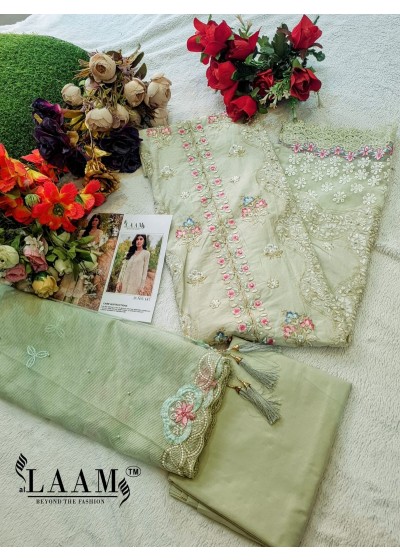 Al LAAM 187 PURE COTTON PAKISTANI EMBROIDERY SUITS