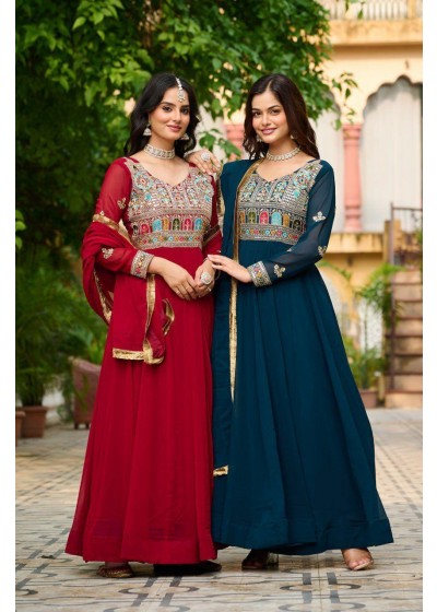 MC 1101 PARTY WEAR EMBROIDERY WORK GOWN ETHIC