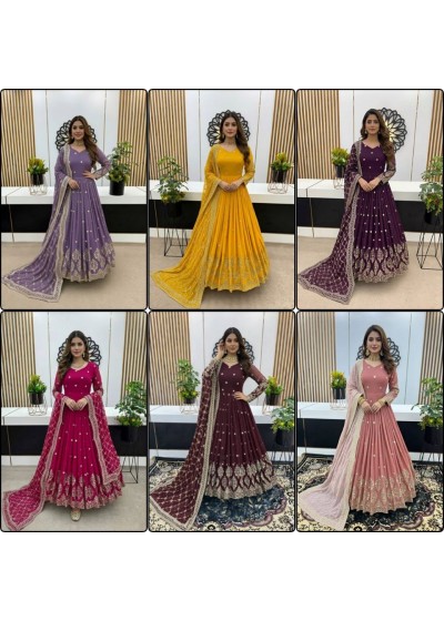 ZF359 PARTY WEAR EMBROIDERY GOWN WHOLESALES