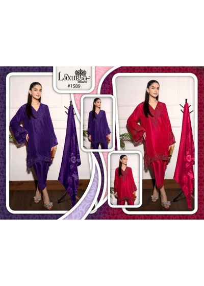 LAXURIA TRANDZ 1589 PAKISTANI READYMADE SUITS WHOLESALES 