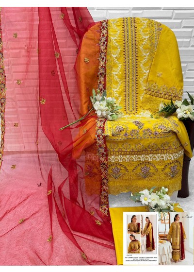 FLORENT1051 PAKISTANI CAMBRIC COTTON WITH HEAVY EMBROIDERY WORK SUIT