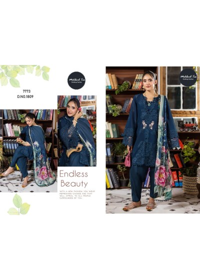 MEHBOOB TEX 1808 AND 1809 PAKISTANI LAWN DUPATTA SALWAR KAMEEZ 