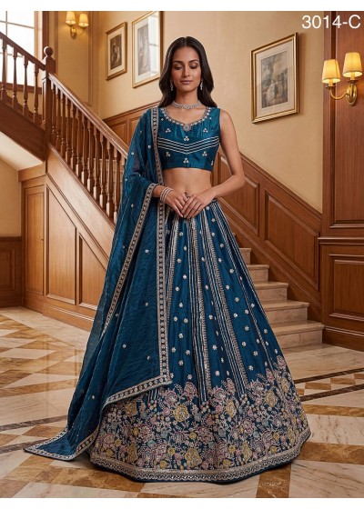 Designer Copper Lehenga Choli: Royal Embroidery with Sequin Detailing, Premium Silk Wedding Wear for Bridesmaids